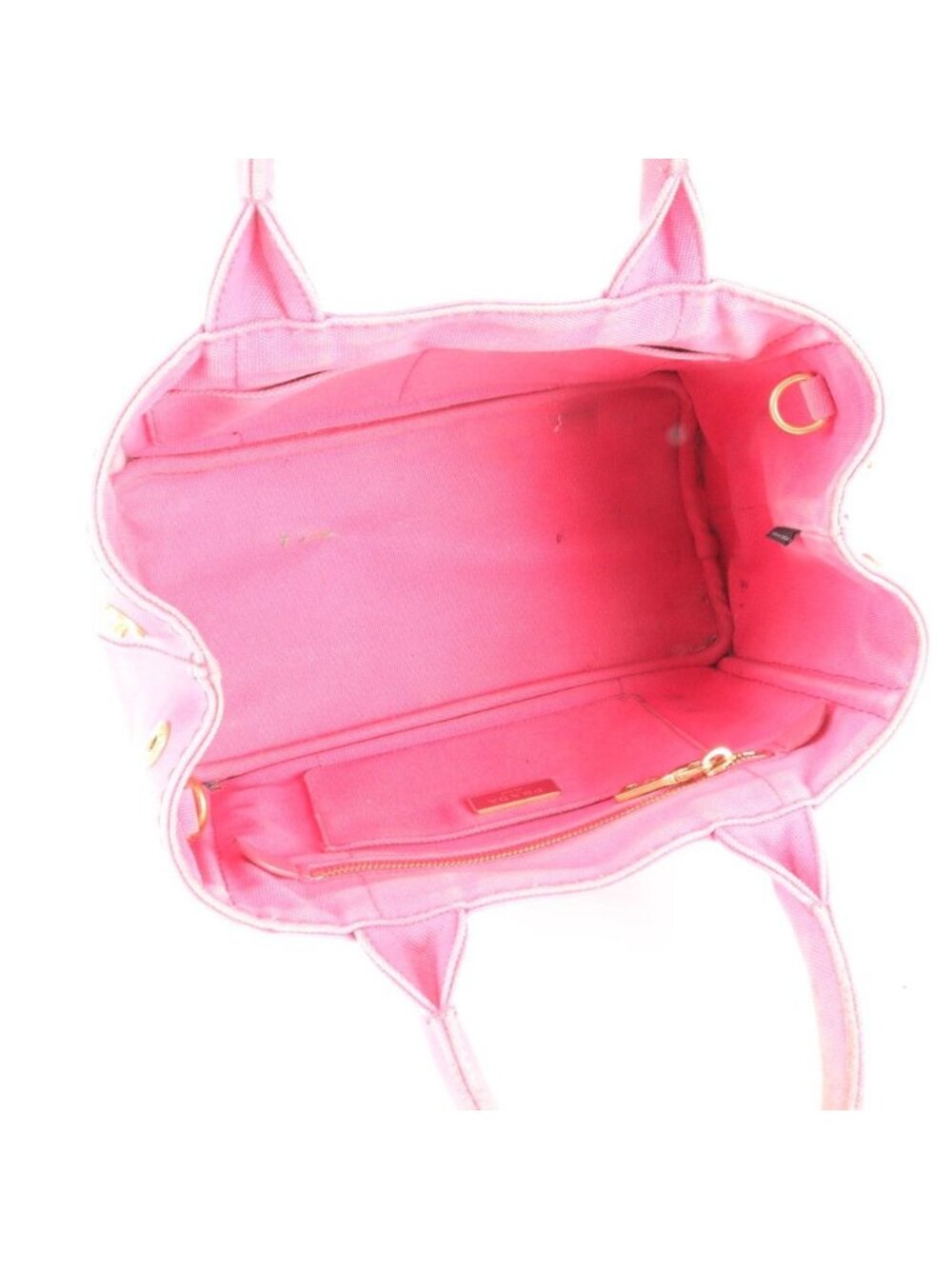 Prada Canapa Handbag Tote Trianglelogo Pink - Picture 7 of 8